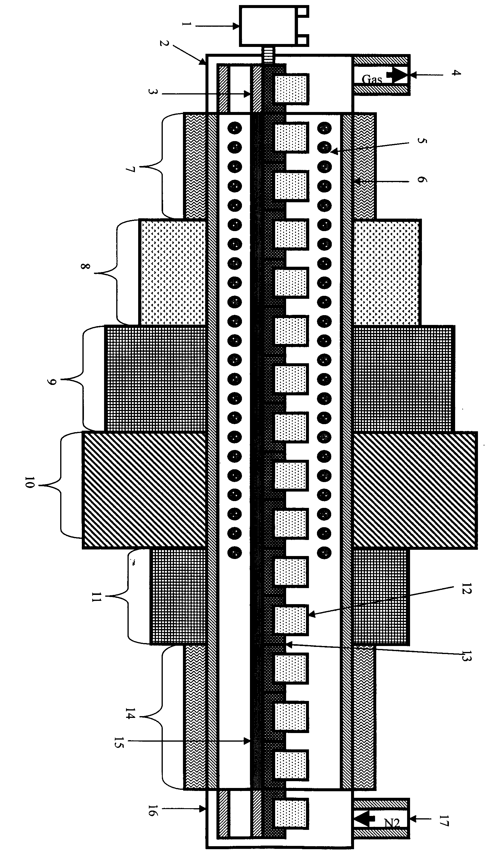 Continuous high-temperature nitriding furnace