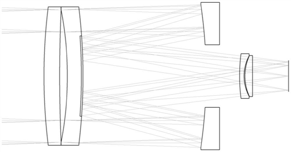 Large-view-field compact catadioptric telescope optical system with clamping type focus