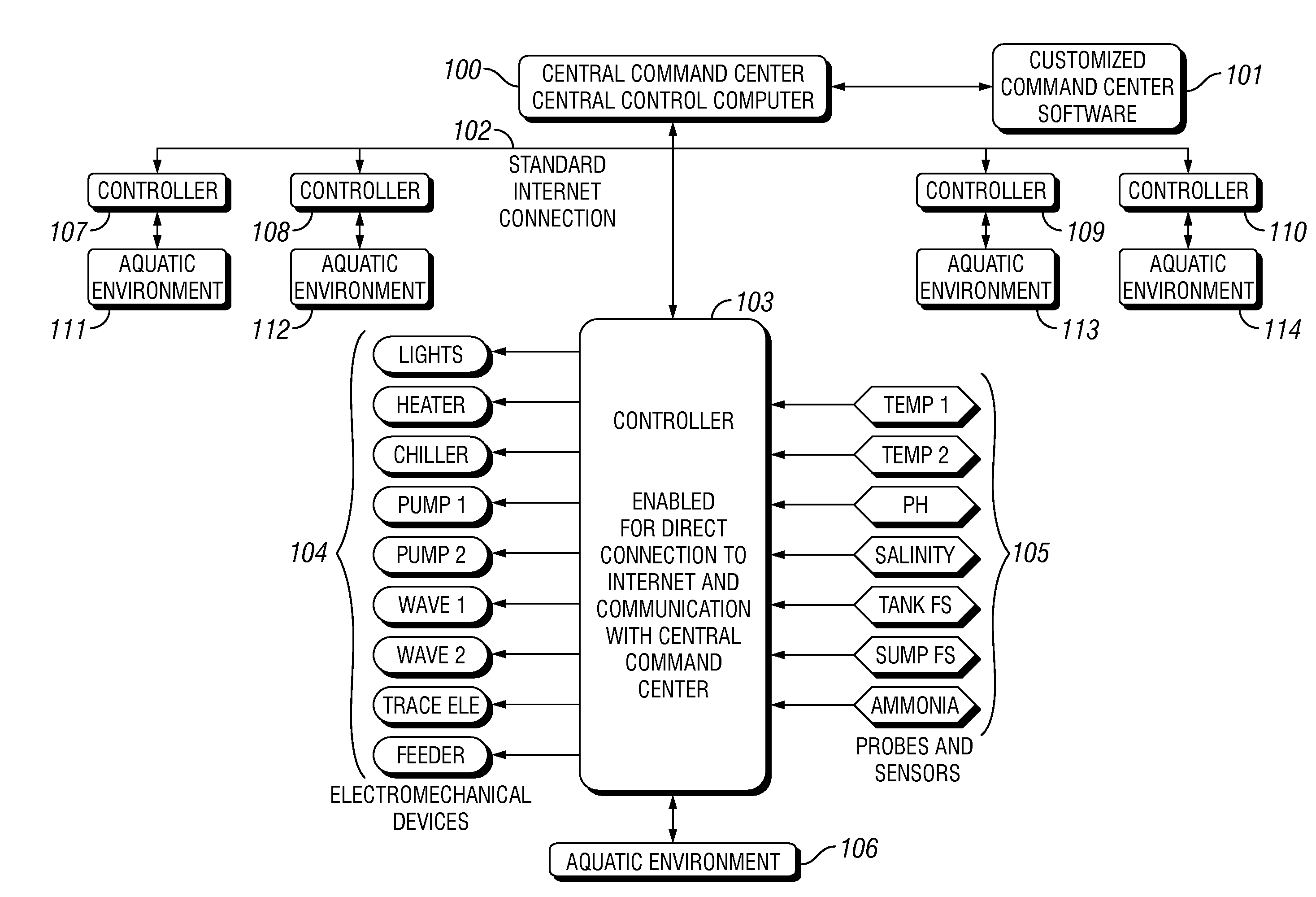 Remote Aquatic Environment Control And Monitoring Systems, Processes, and Methods of Use Thereof