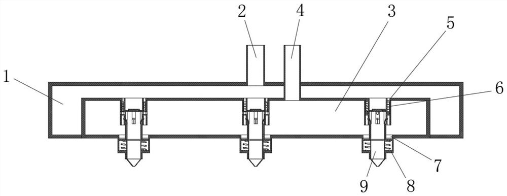 Cradle head spraying device for dry fog dust suppression