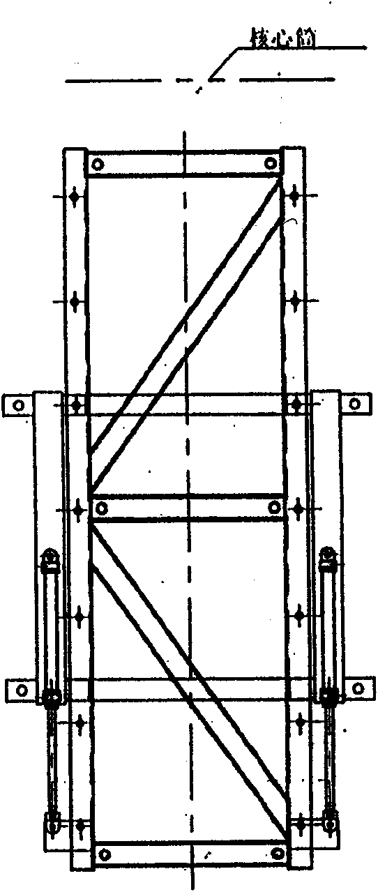 Self-lifting wall-attaching crane for superhigh-rise building construction with core drum