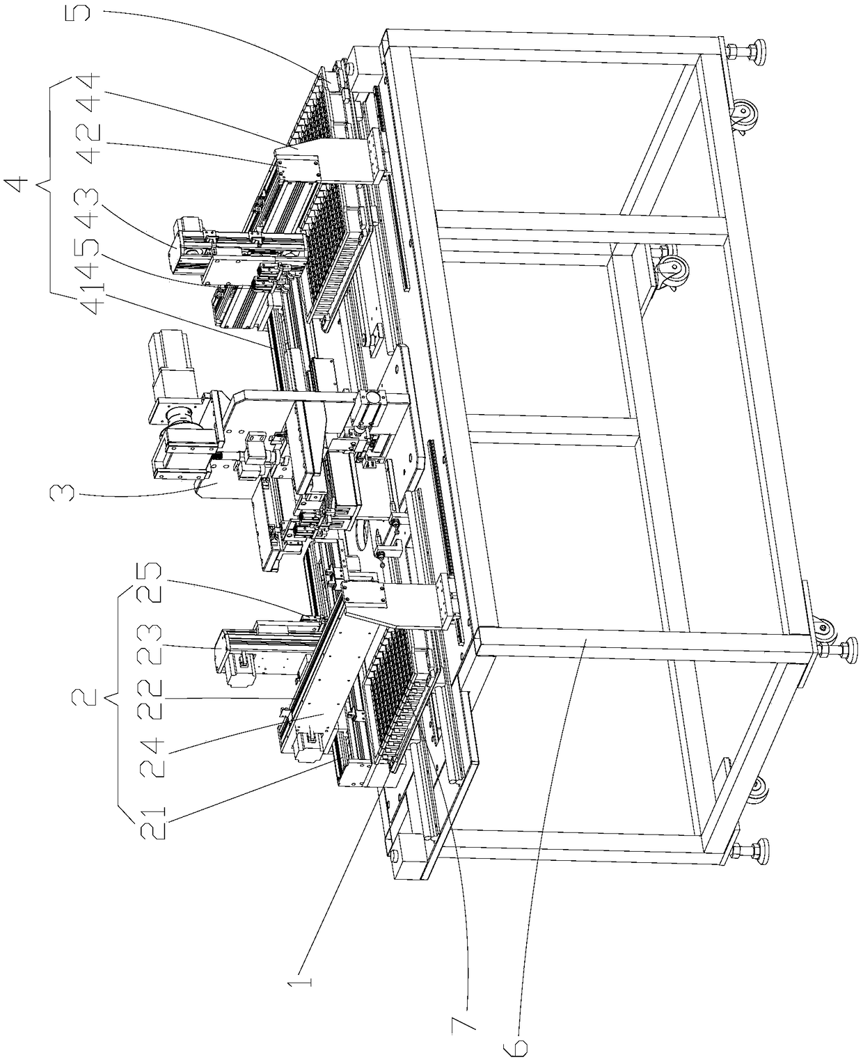 Automatic plate separation device for PCB plate single-strip connecting sheets