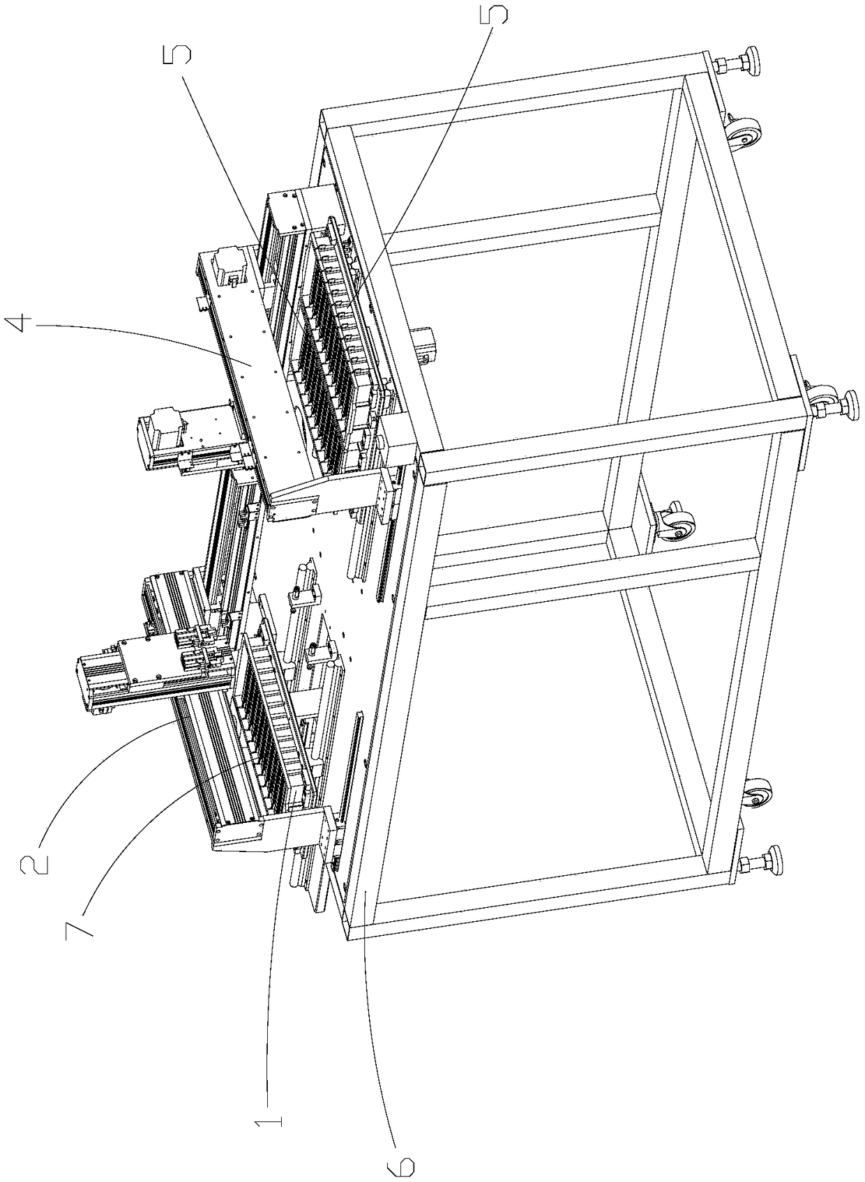 Automatic plate separation device for PCB plate single-strip connecting sheets