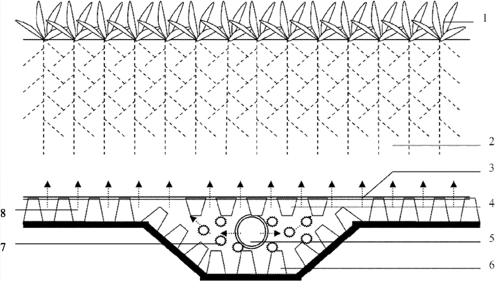 Regulation structure for temperature of lawn bed and construction method thereof