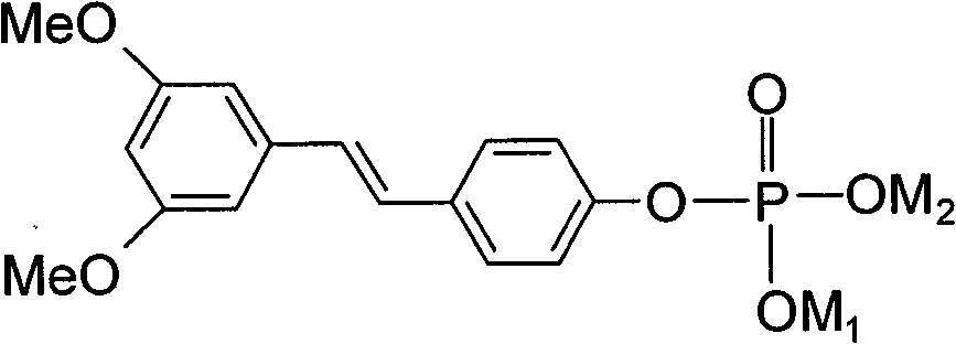 (E)3,5-di-methoxy-diphenylene-4'-0-phosphates (salt) and its preparing method, medicine composition and use