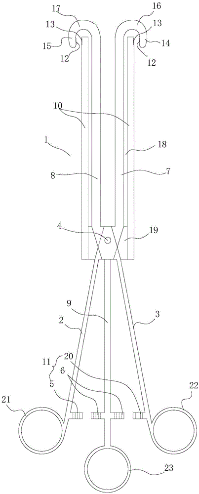 Laparoscope combined vagina hook pincers