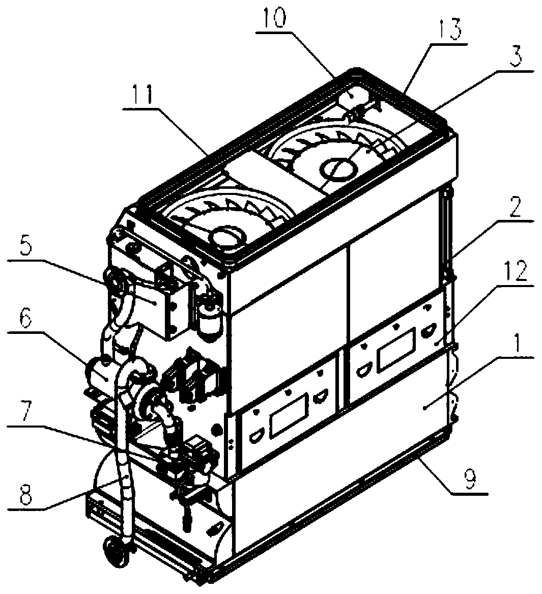 High-power cooling tower of rapid power concentration motor train unit