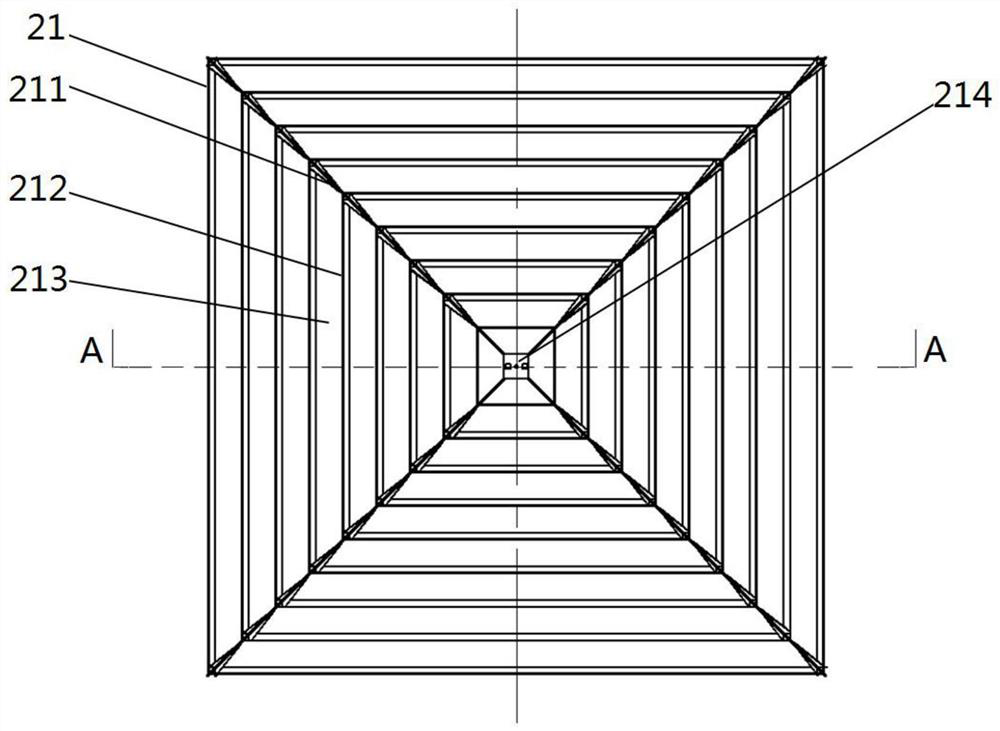 A passive valve-type double-layer flapping wing hovering device