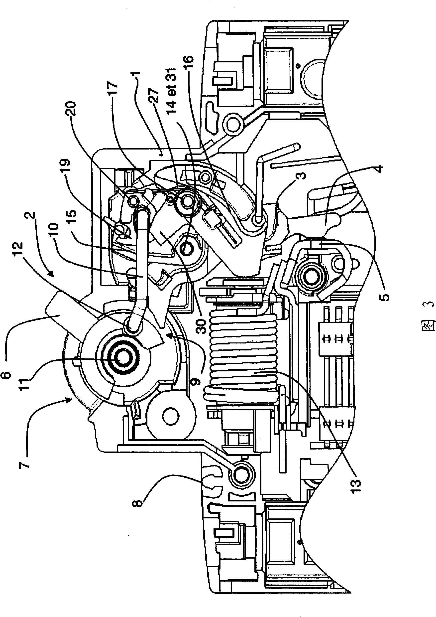 Device for controlling an electric protection device and electric protection device including same