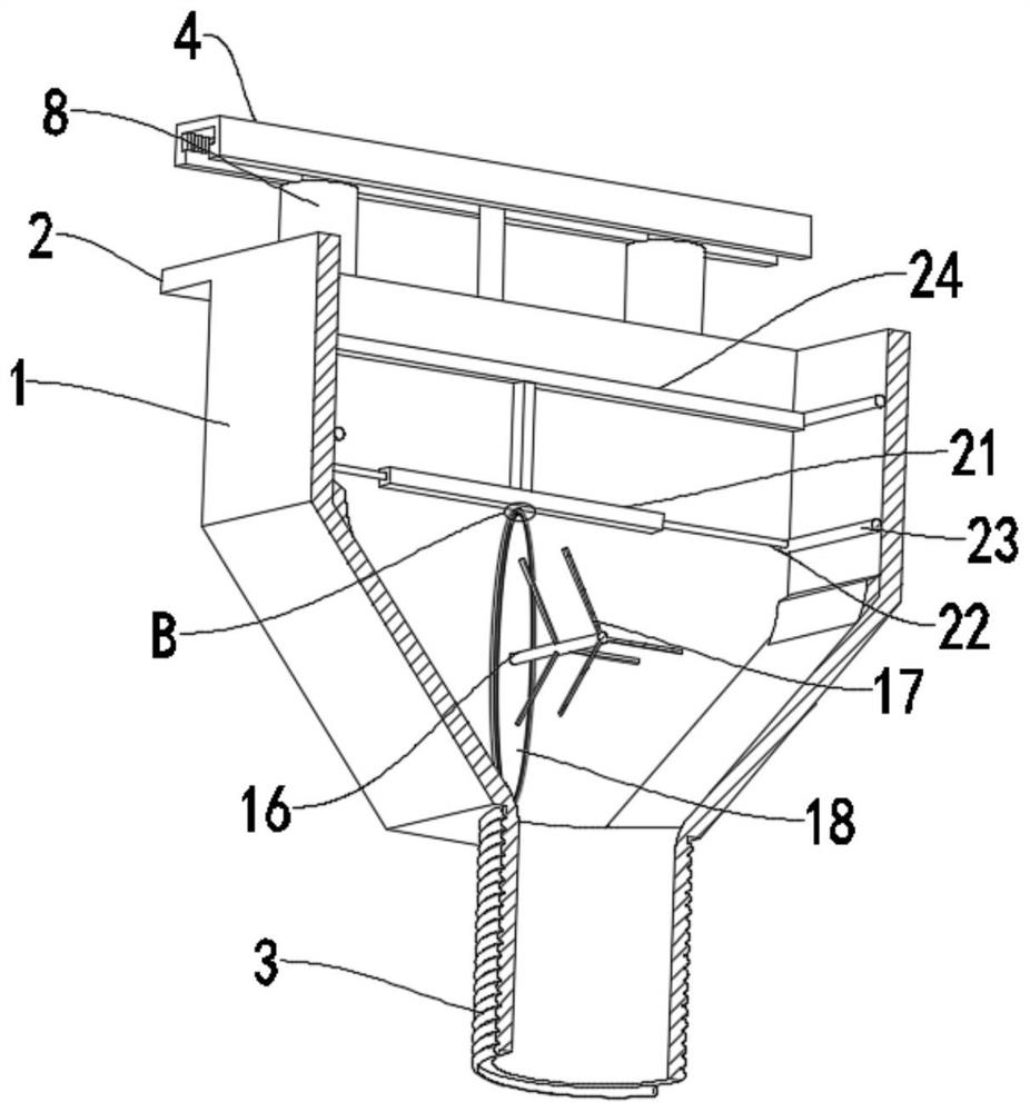 Improved transition hopper of sampling machine