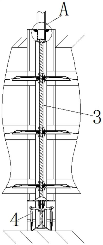 A device for eliminating gaps in continuous walls by using concrete self-weight