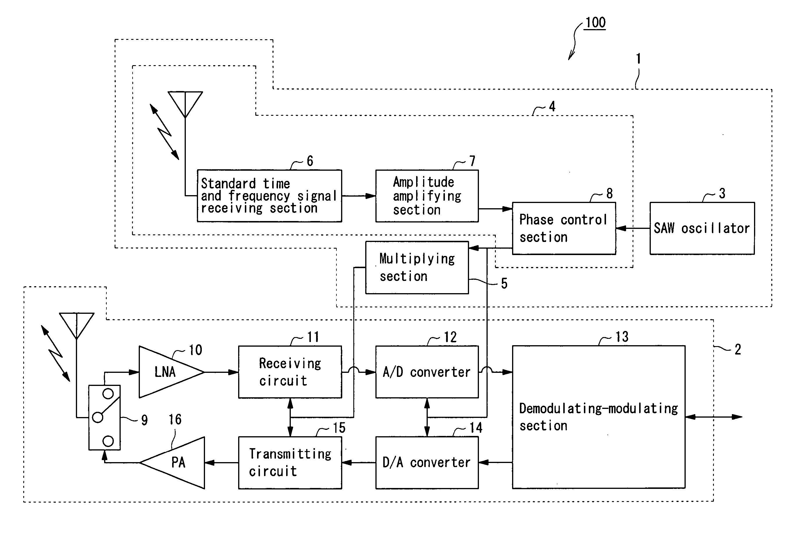 Clock signal correcting circuit and communicating apparatus