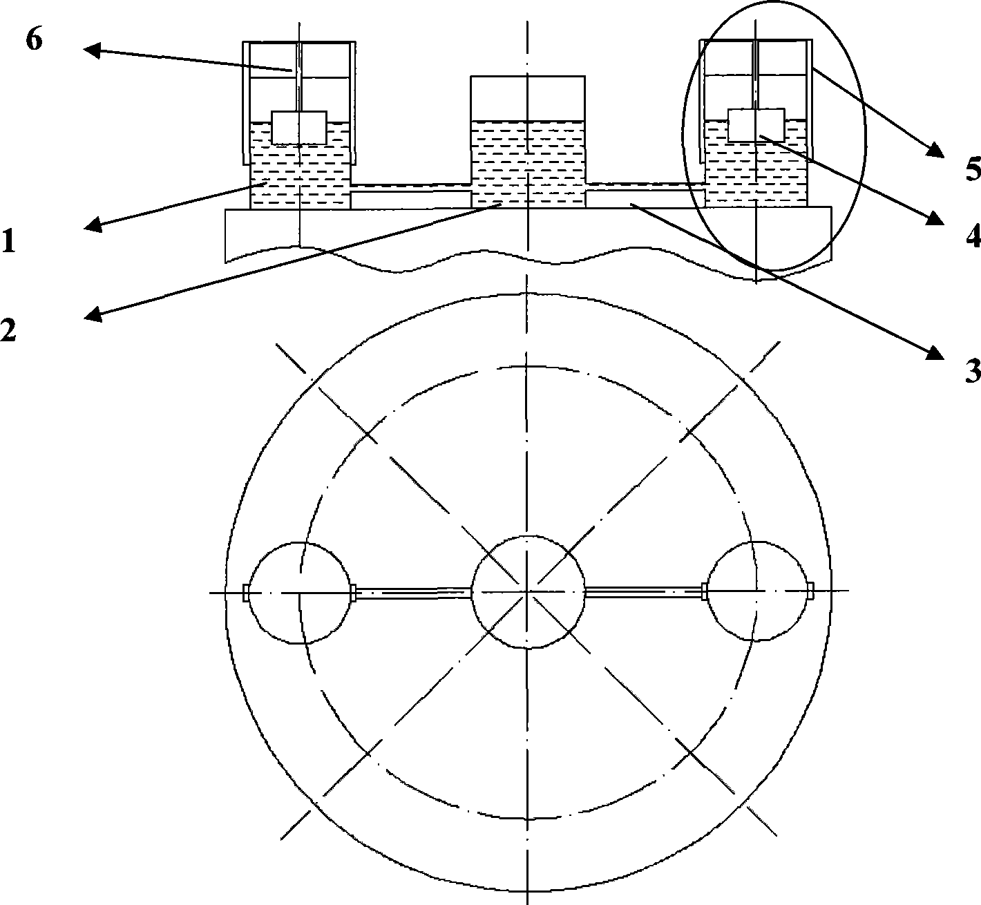 Measuring device and method for large-dimension slewing platform slide rail flatness