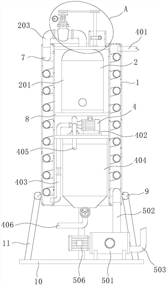 Natural gas boiler tail gas vacuum superconducting recoverer