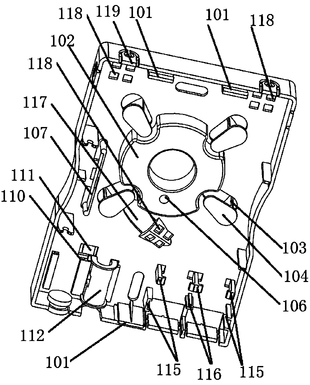 Optical fiber distribution box with fast disassembly and assembly and coiling fiber fixation functions for household