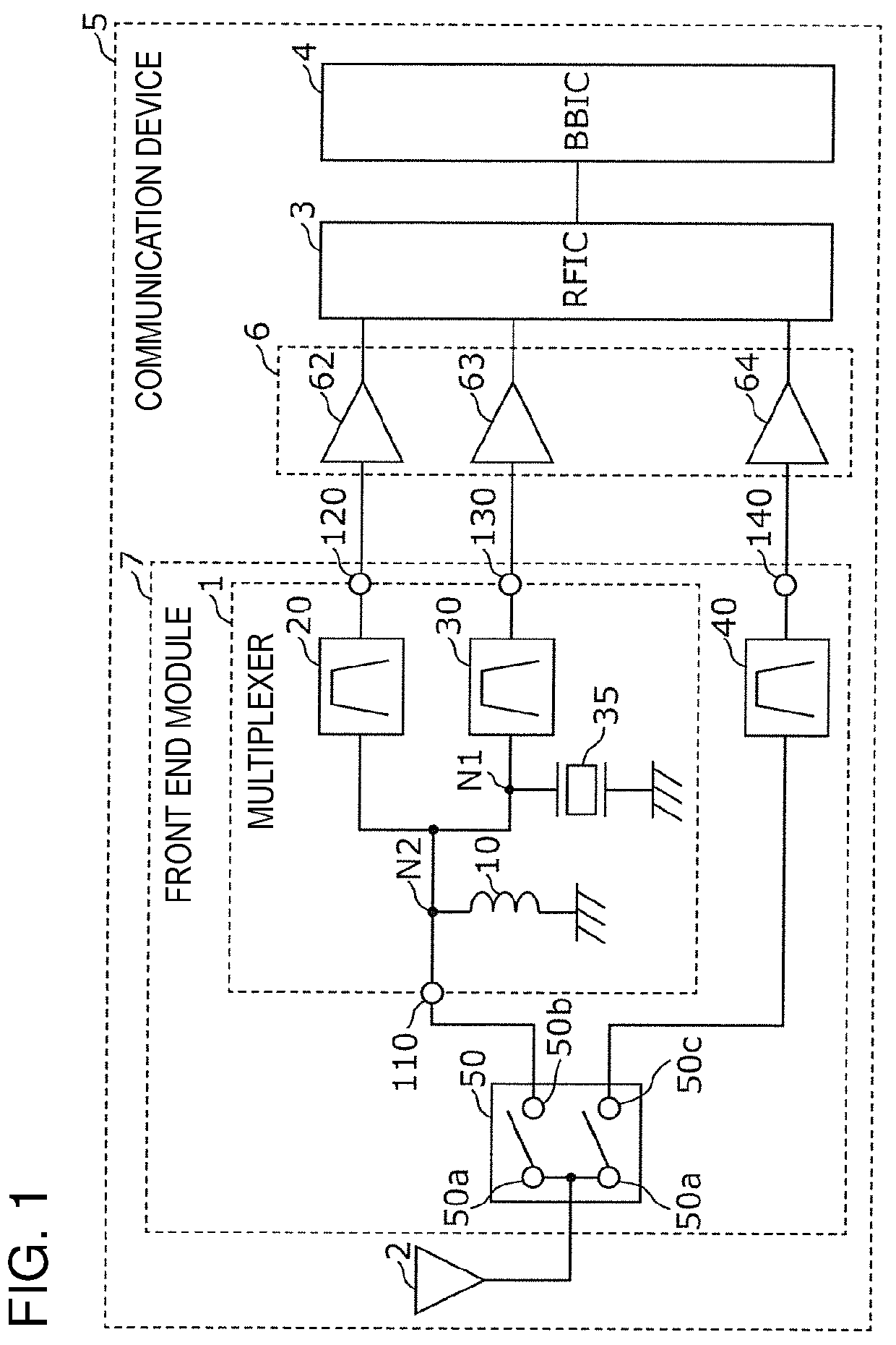 Multiplexer, front end module, and communication device