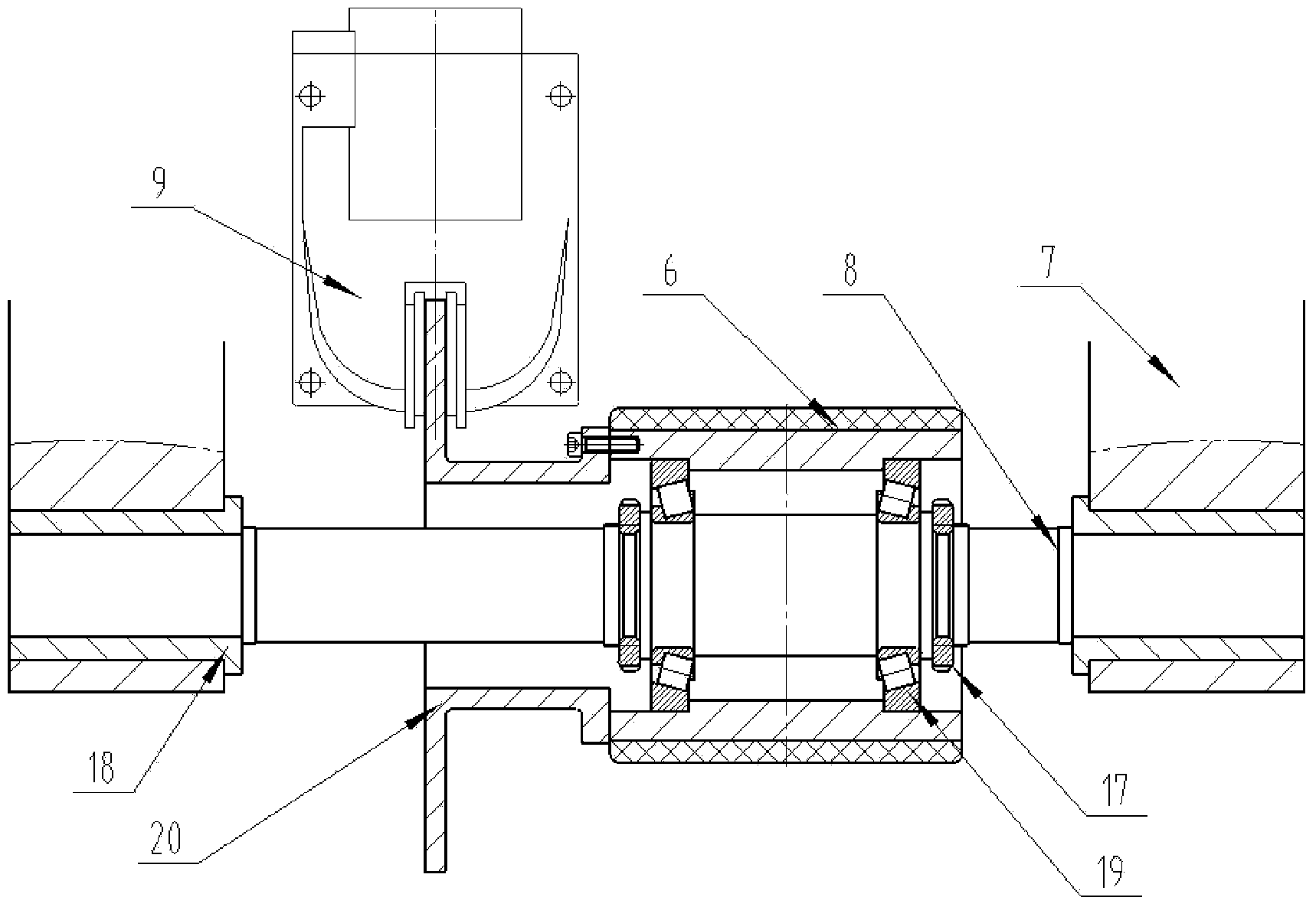 Static load simulation test method of airplane wheel bearing