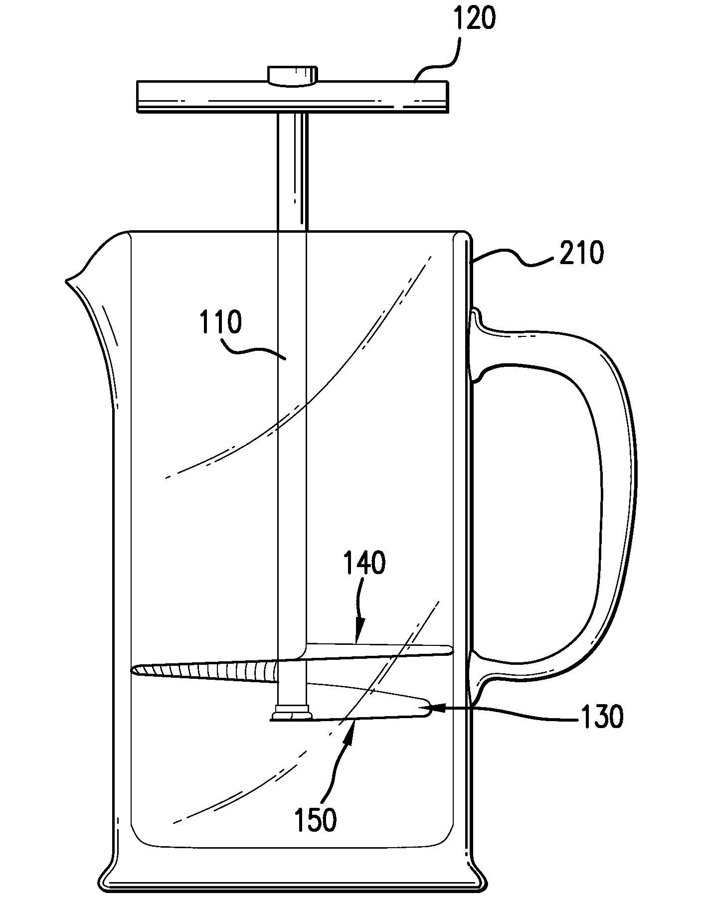 Device and method for cleaning a french or coffee press