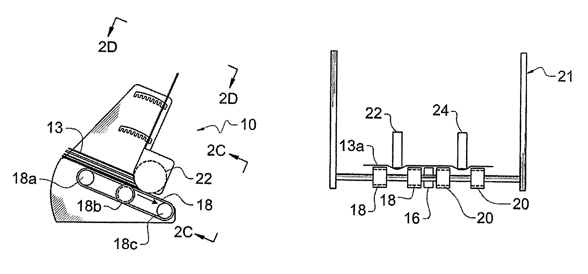 Paper feeder having hard nip and flexible nip