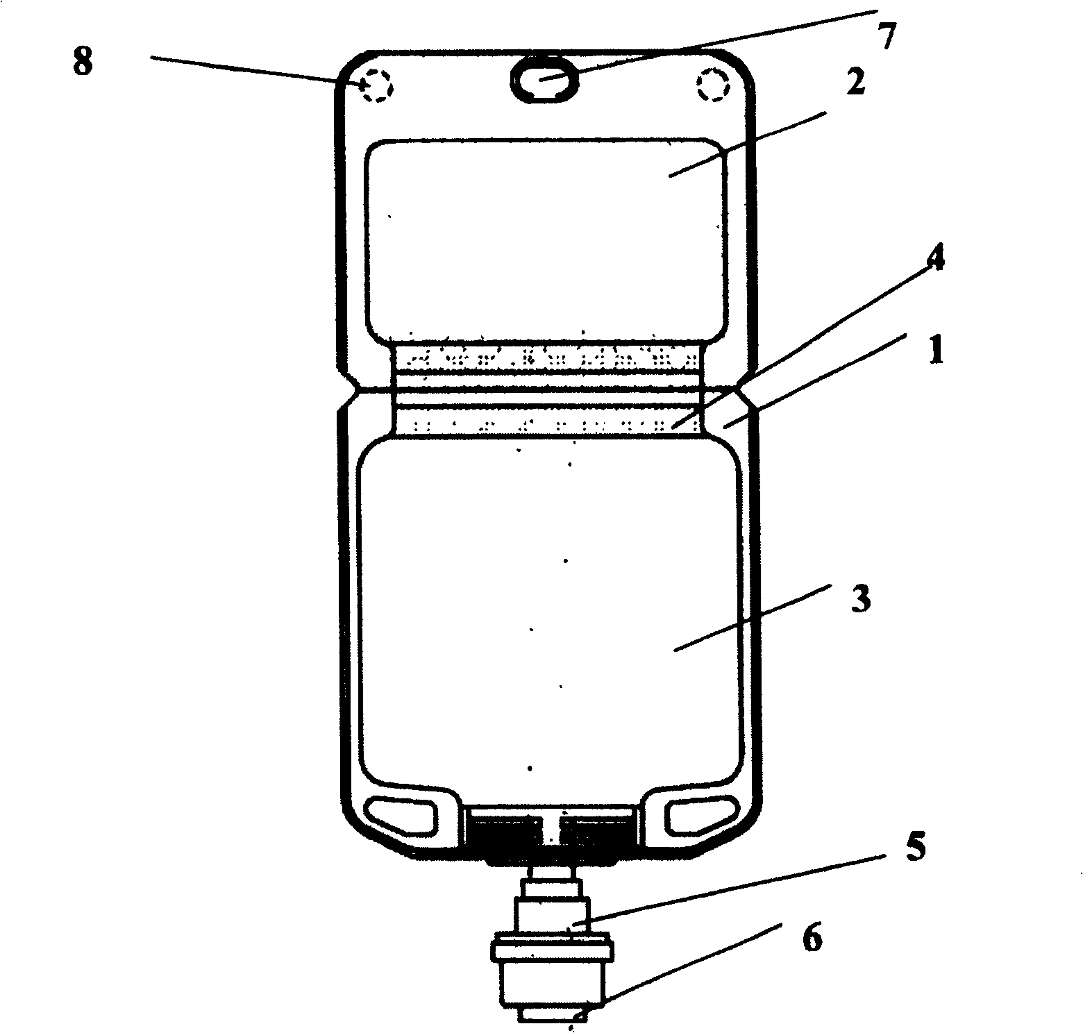 Powder and liquid bag and preparation method thereof