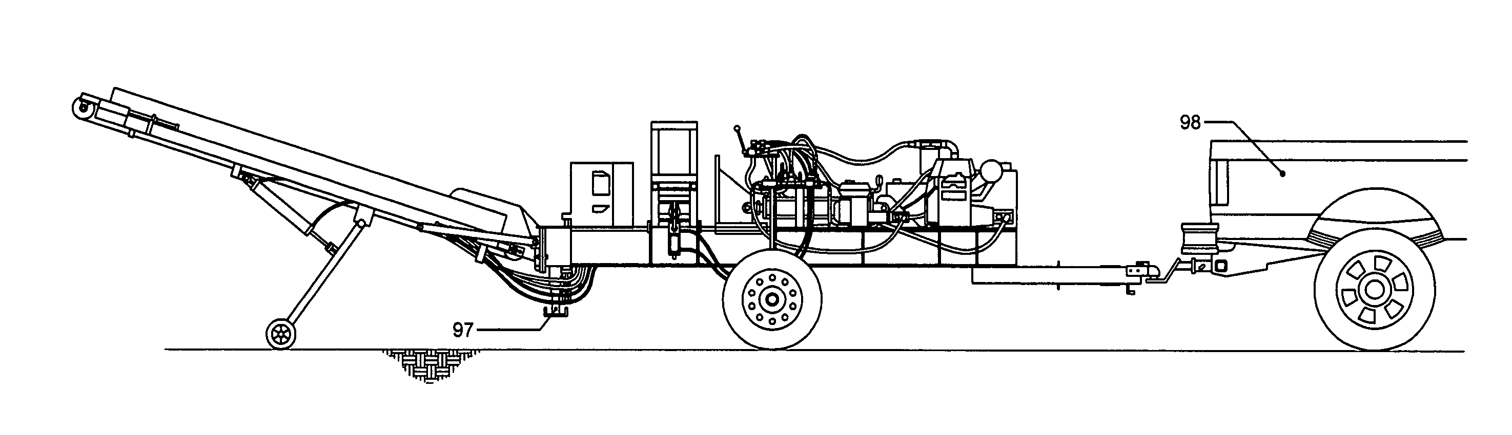 Mobile log splitter and pivoting conveyor: two-in-one