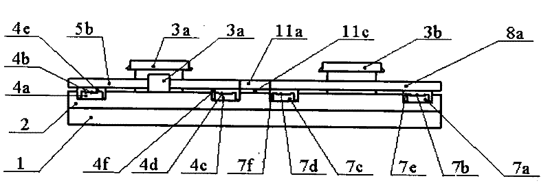 Double work-piece stage exchanging device based on single/double drive stepping scanning, and method thereof