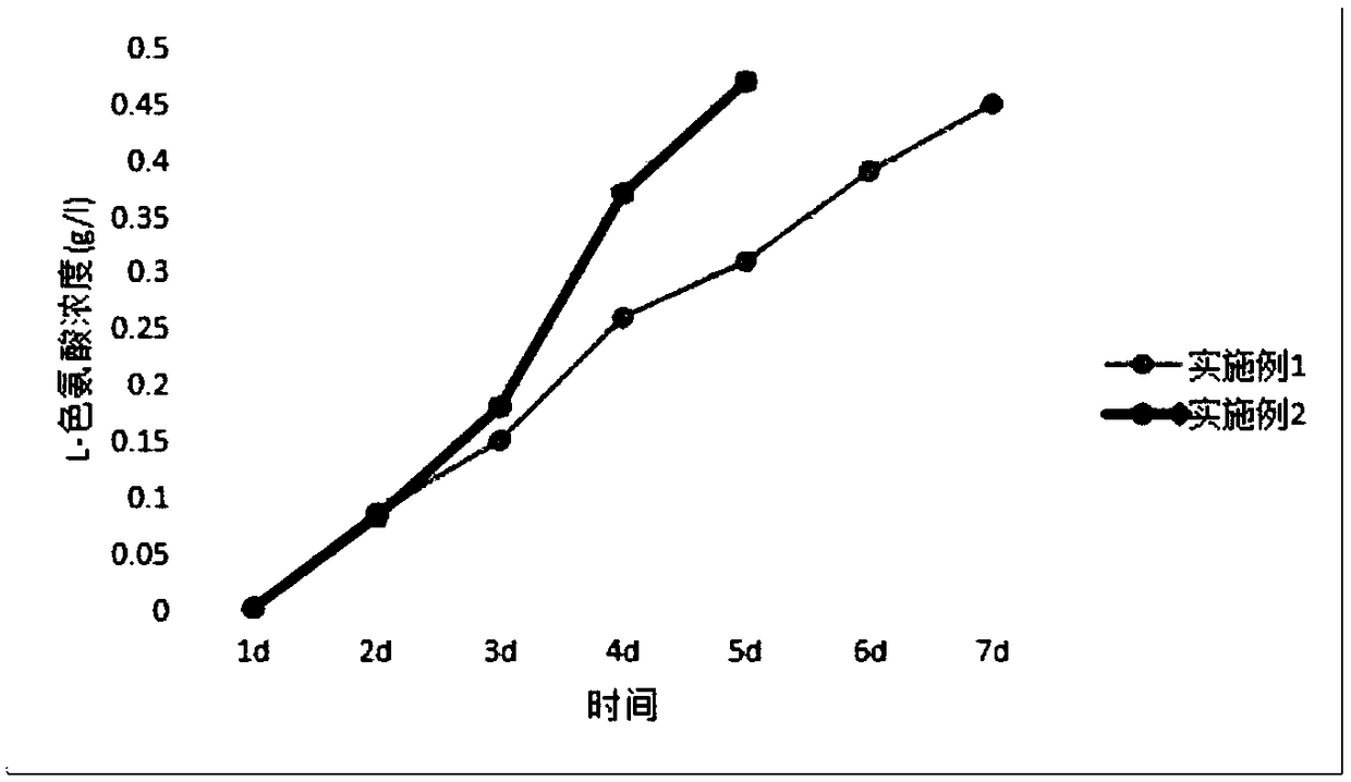 Method for producing L-tryptophan by husk fermentation and use thereof