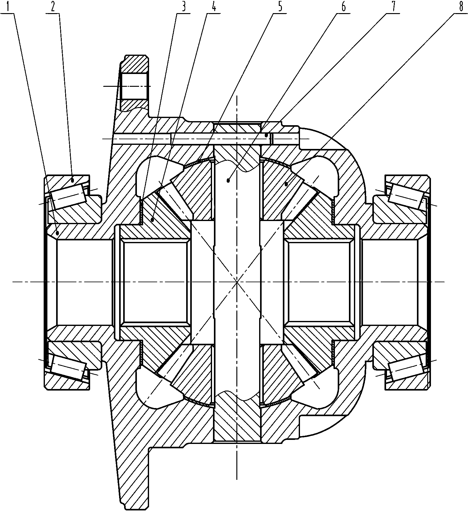 Linear shaft high power density differential assembly