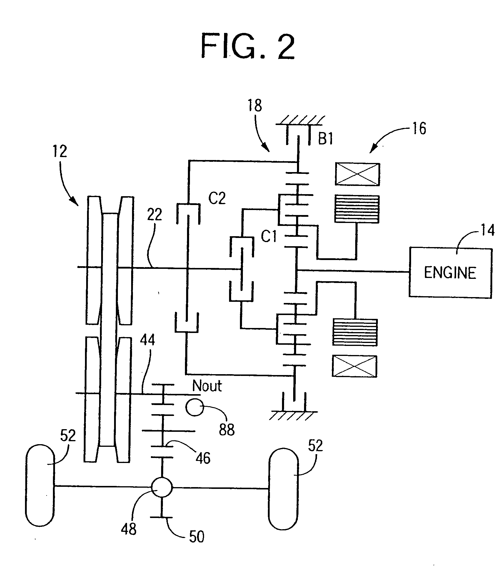 Hybrid drive system wherein clutch is engaged when engine speed has exceeded motor speed upon switching from motor drive mode to engine drive mode