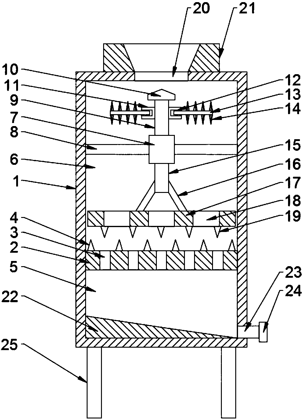 Grinding device with pre-grinding function for processing traditional Chinese medicines