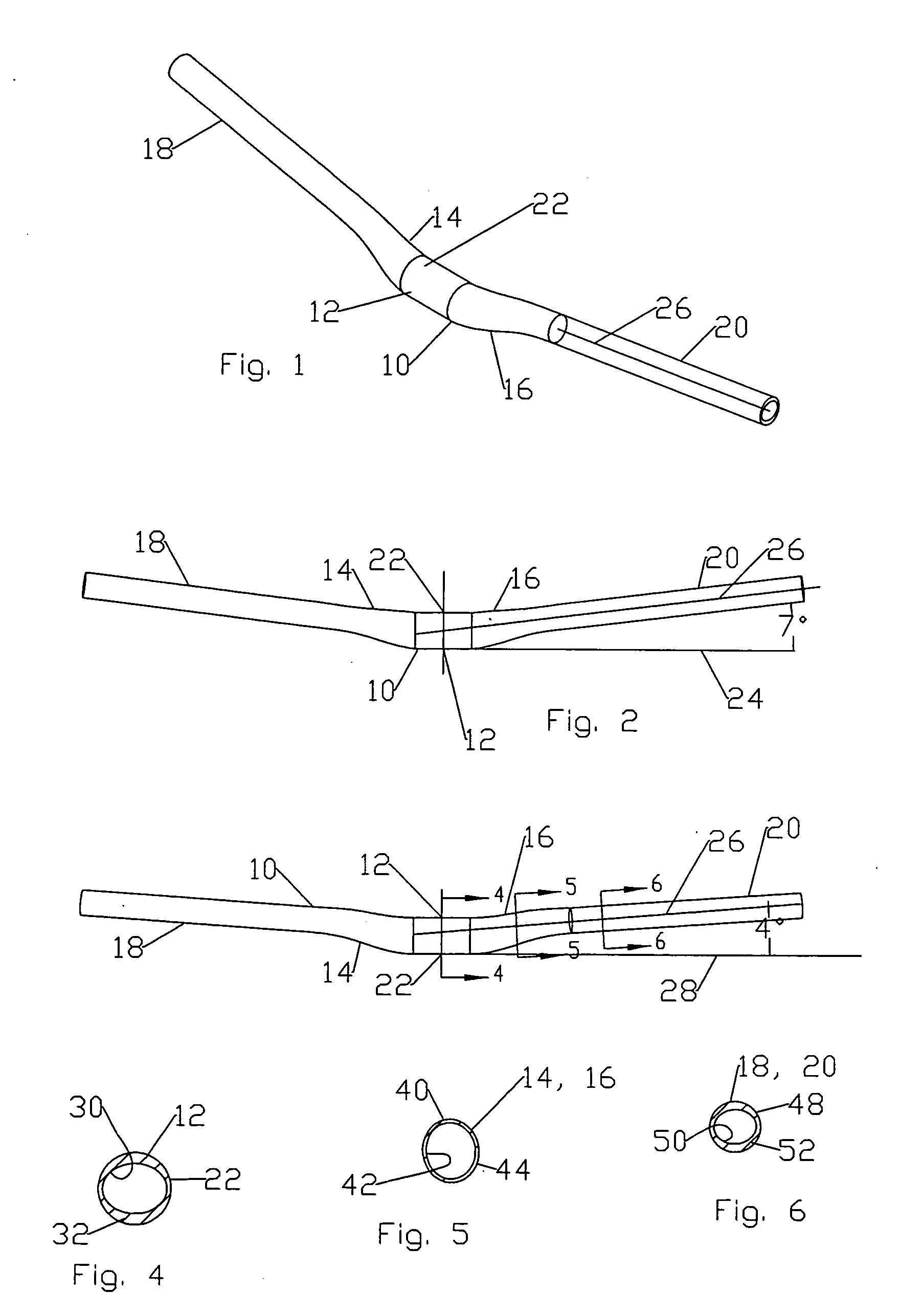 Fiber reinforced plastic bicycle riser bar