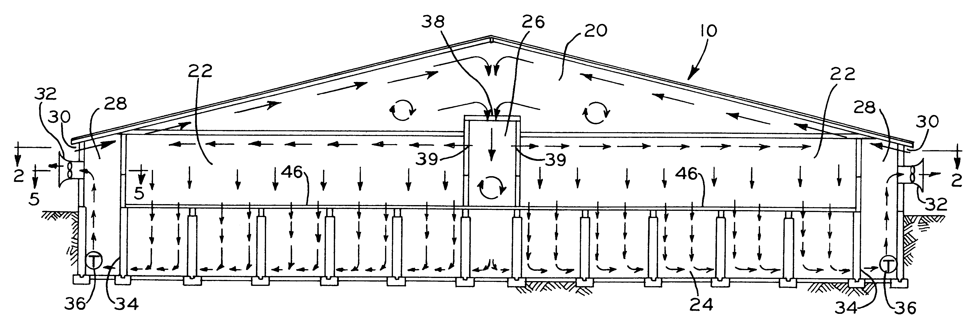 Individual room duct and ventilation system for livestock production building