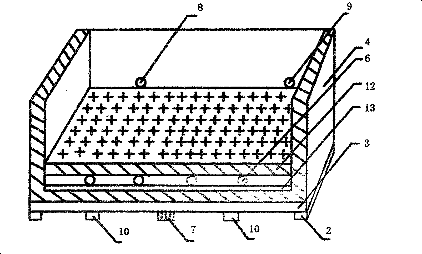 Spatter type vegetable soilless culture bed and cultivation method