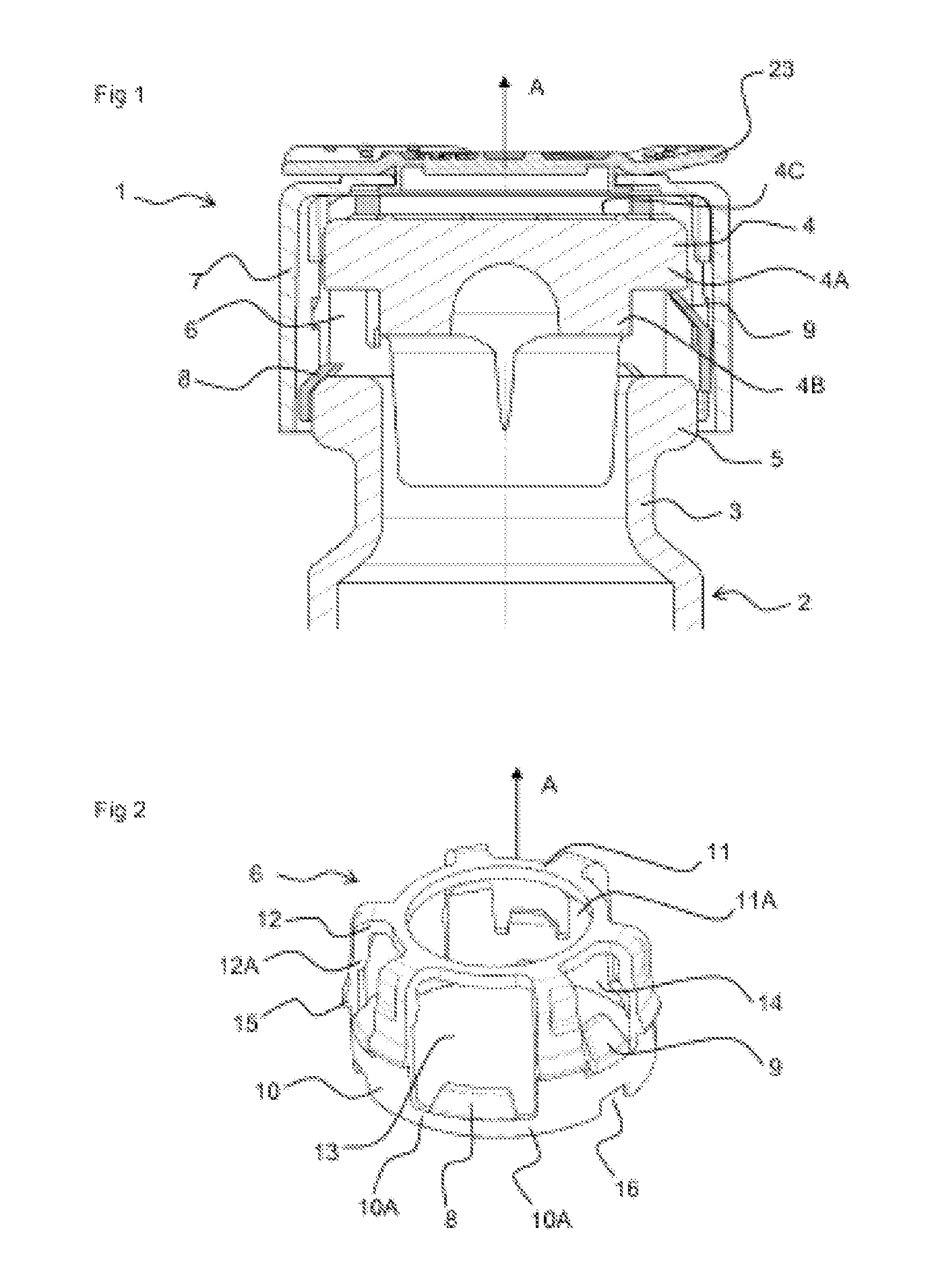 Locking cap for a vessel having a neck