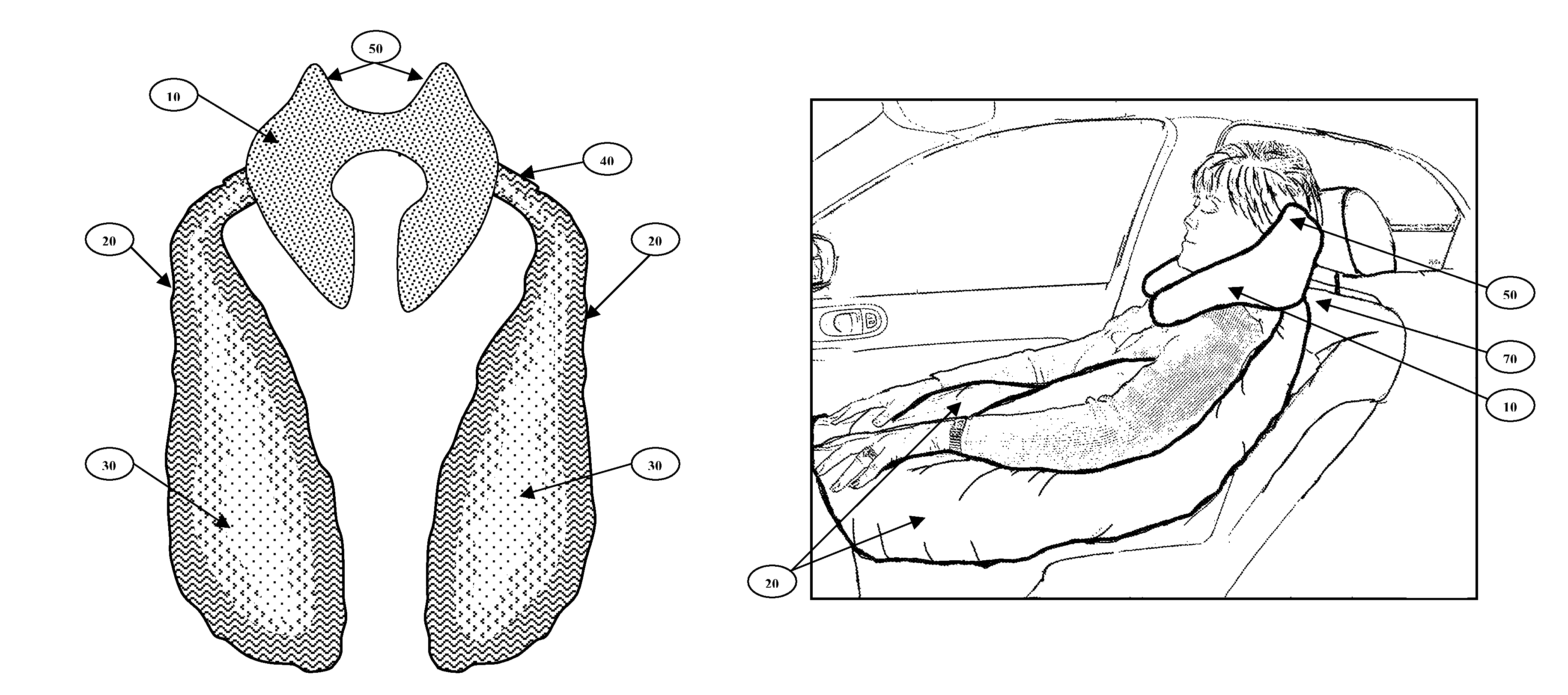 Body support device for sleeping in a seated position