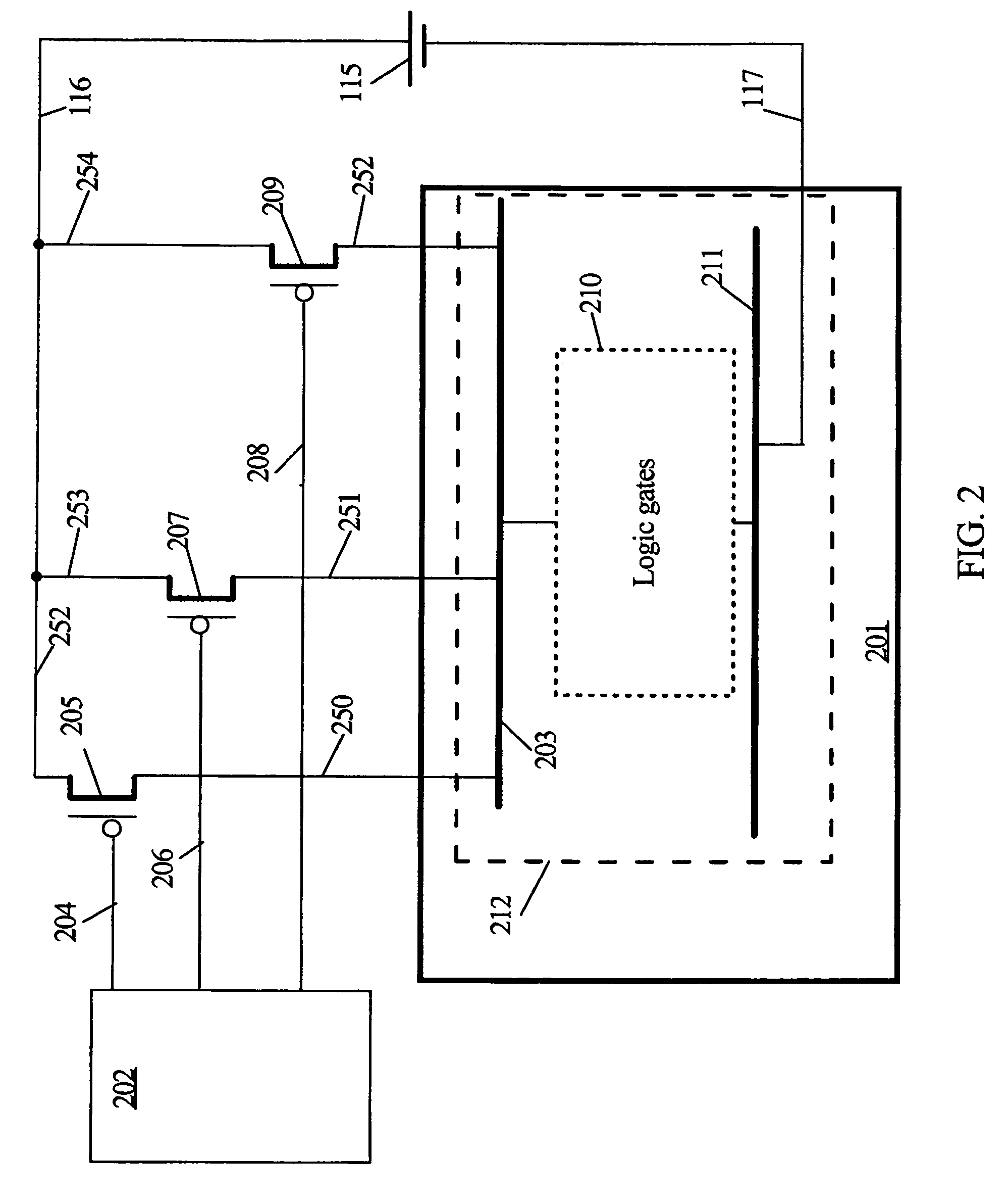 Power-gating cell for virtual power rail control