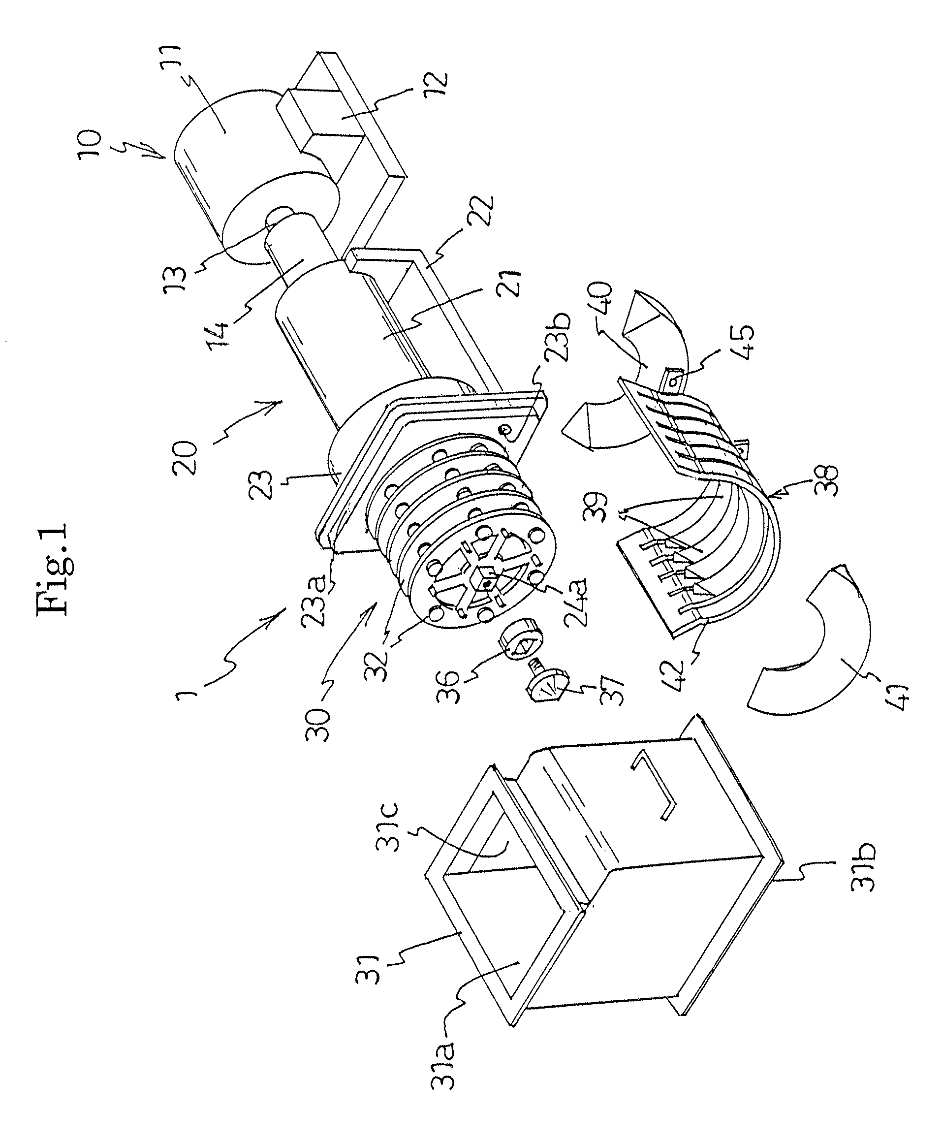 Powder and granular material crushing and sizing apparatus