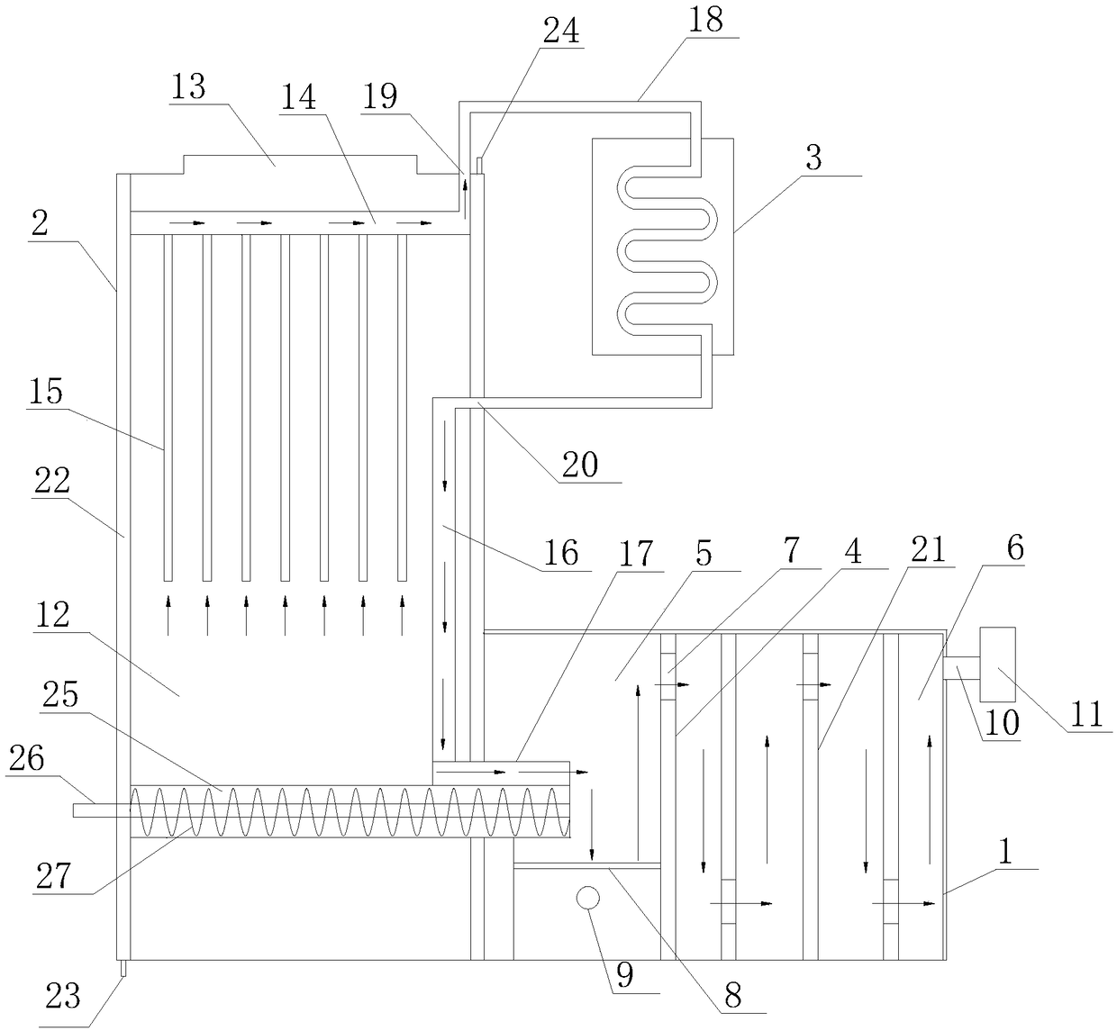 A kind of waste high temperature incineration treatment equipment