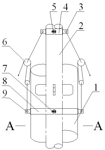 Clasping device for fitting up steel pipe sleeve and construction method thereof