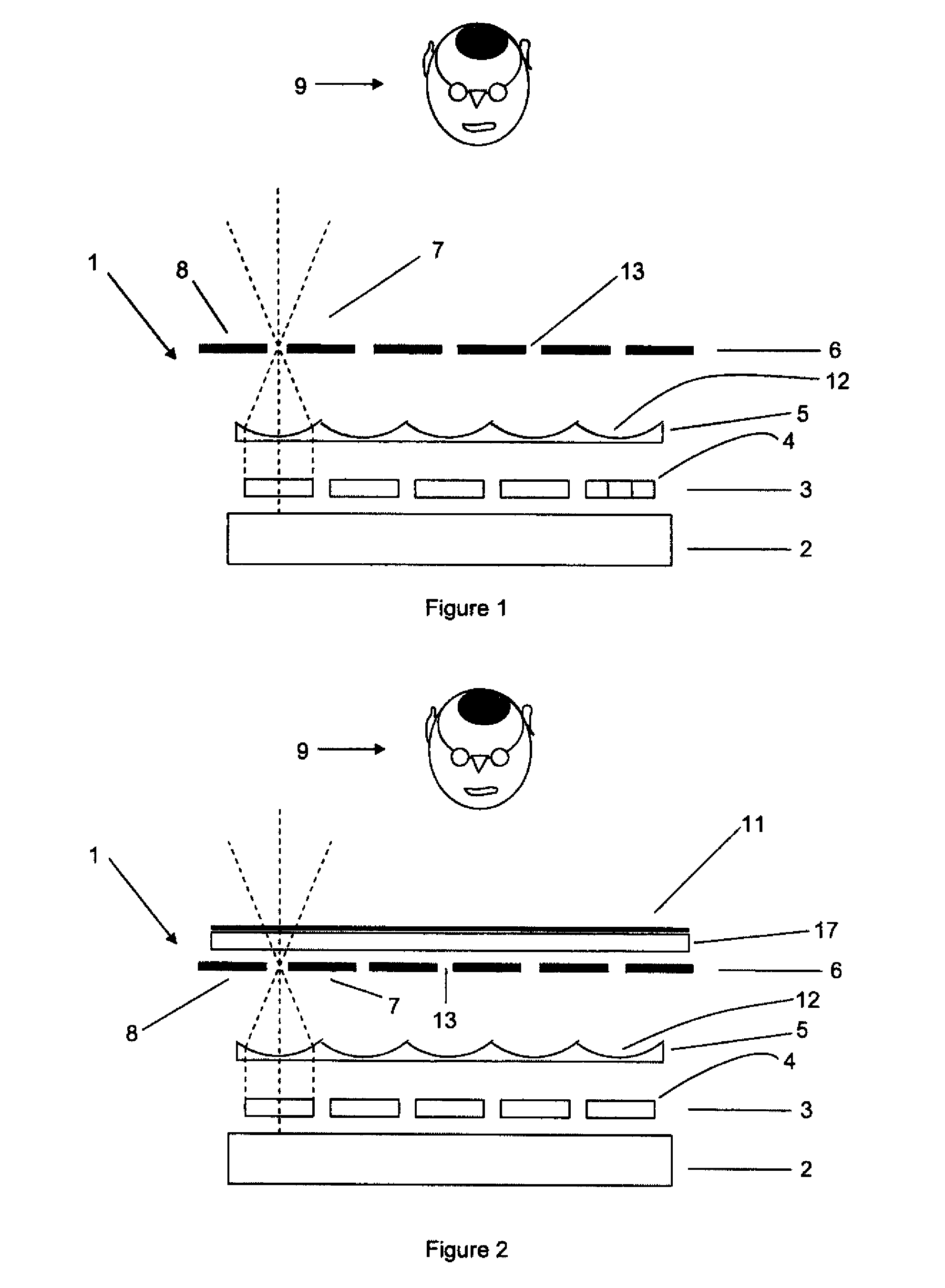 Display Device with Integrated Photovoltaic Cells, with Improved Luminosity