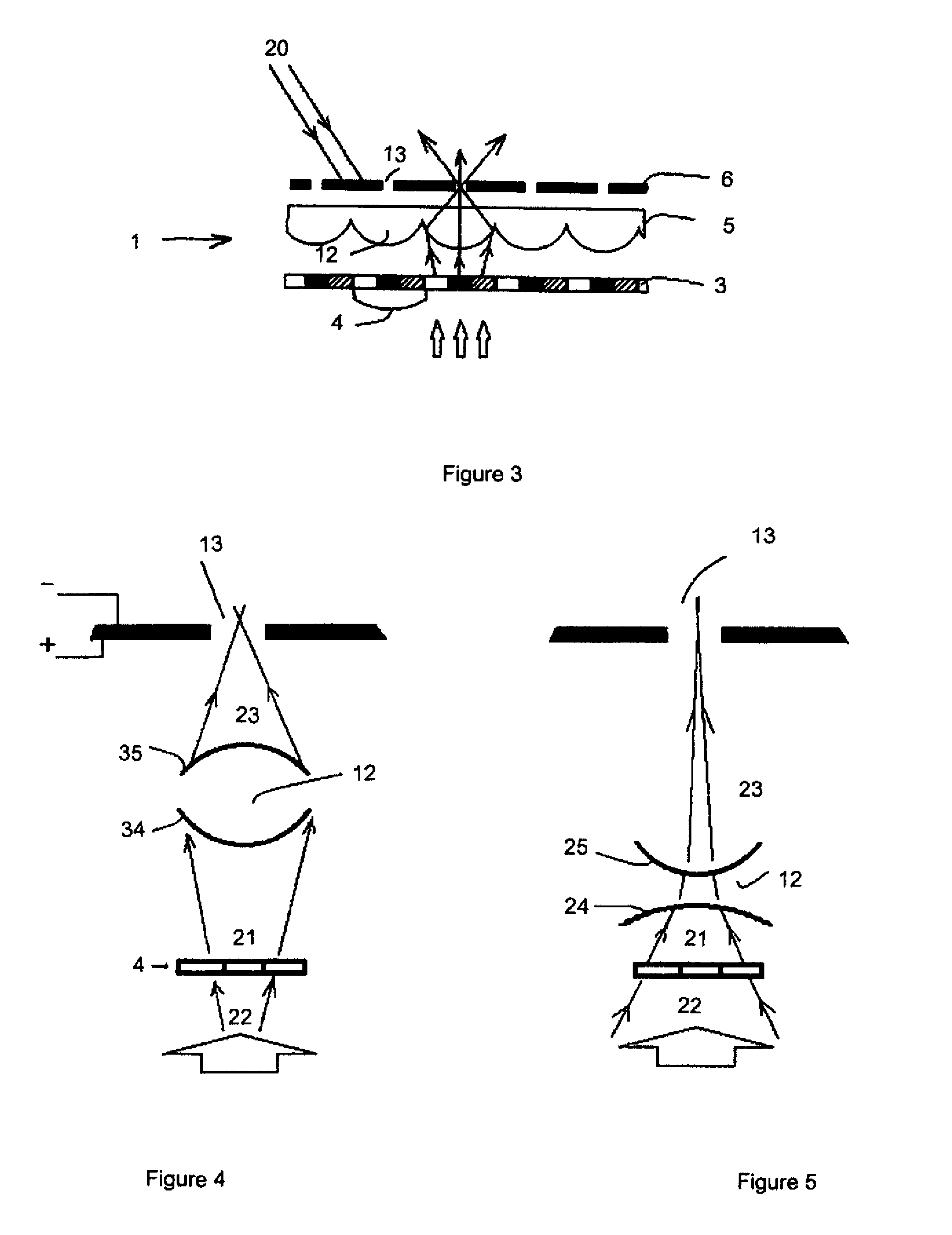 Display Device with Integrated Photovoltaic Cells, with Improved Luminosity