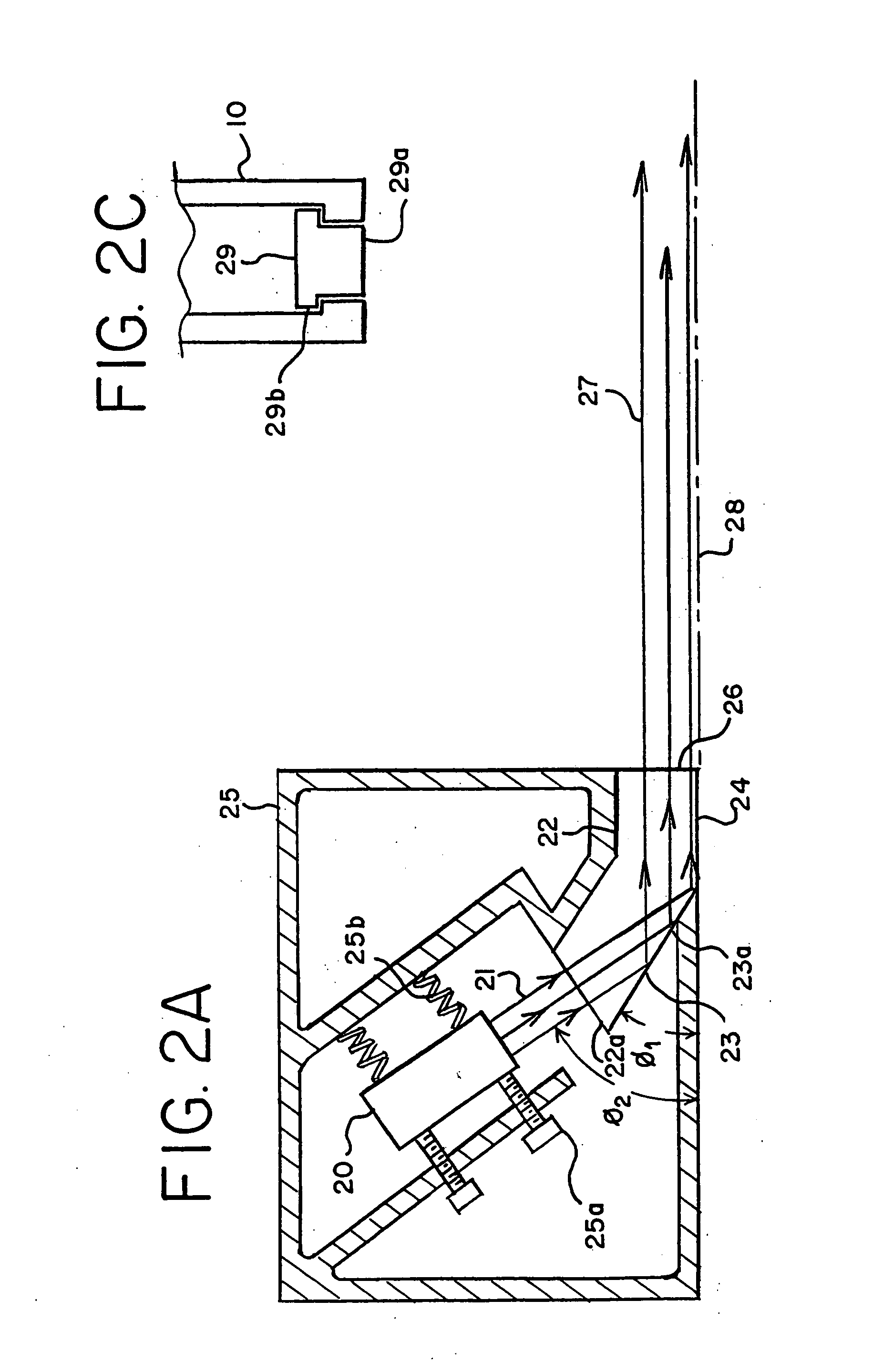 Laser line projected on an edge of a surface