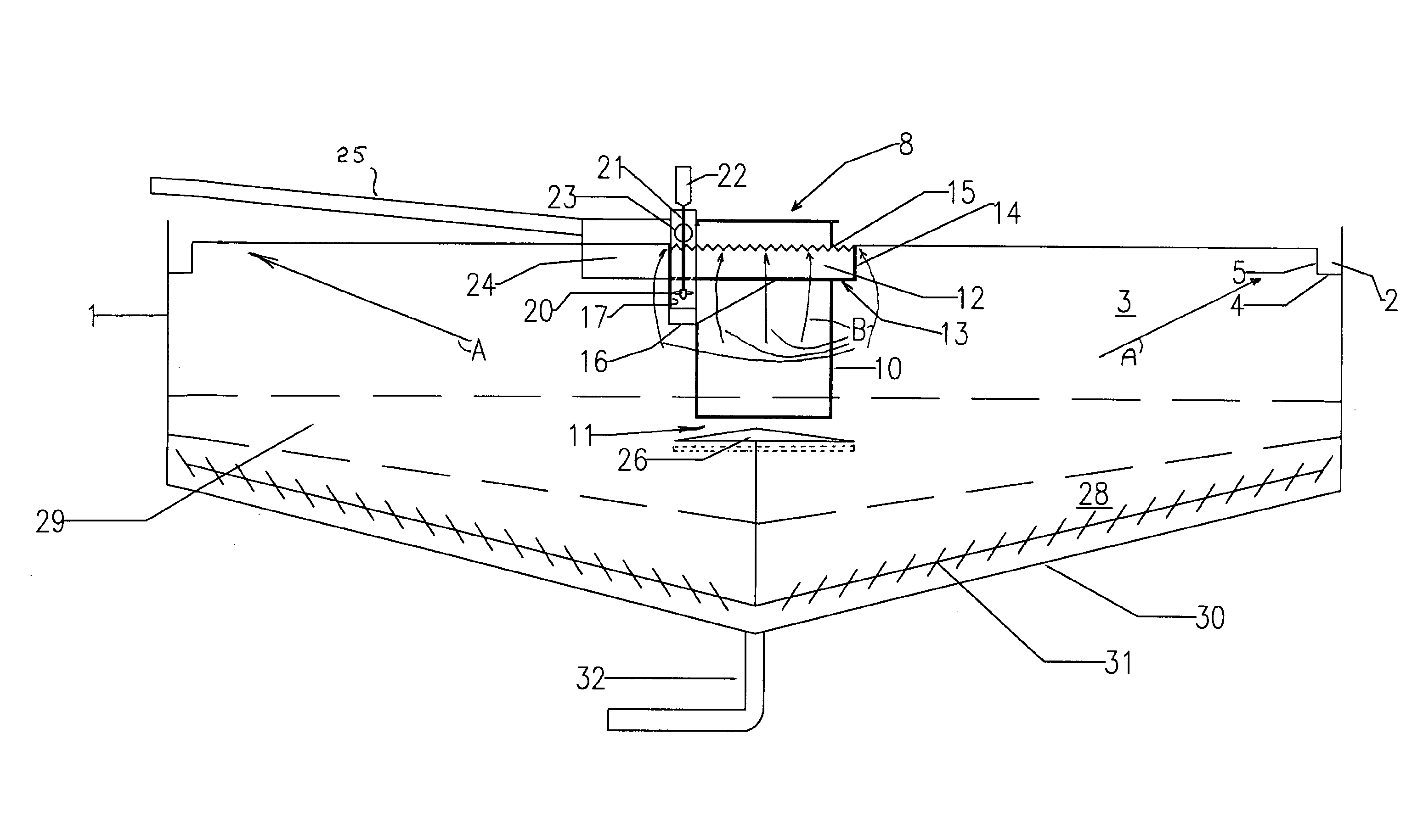 Thickeners having self-diluting feedwell