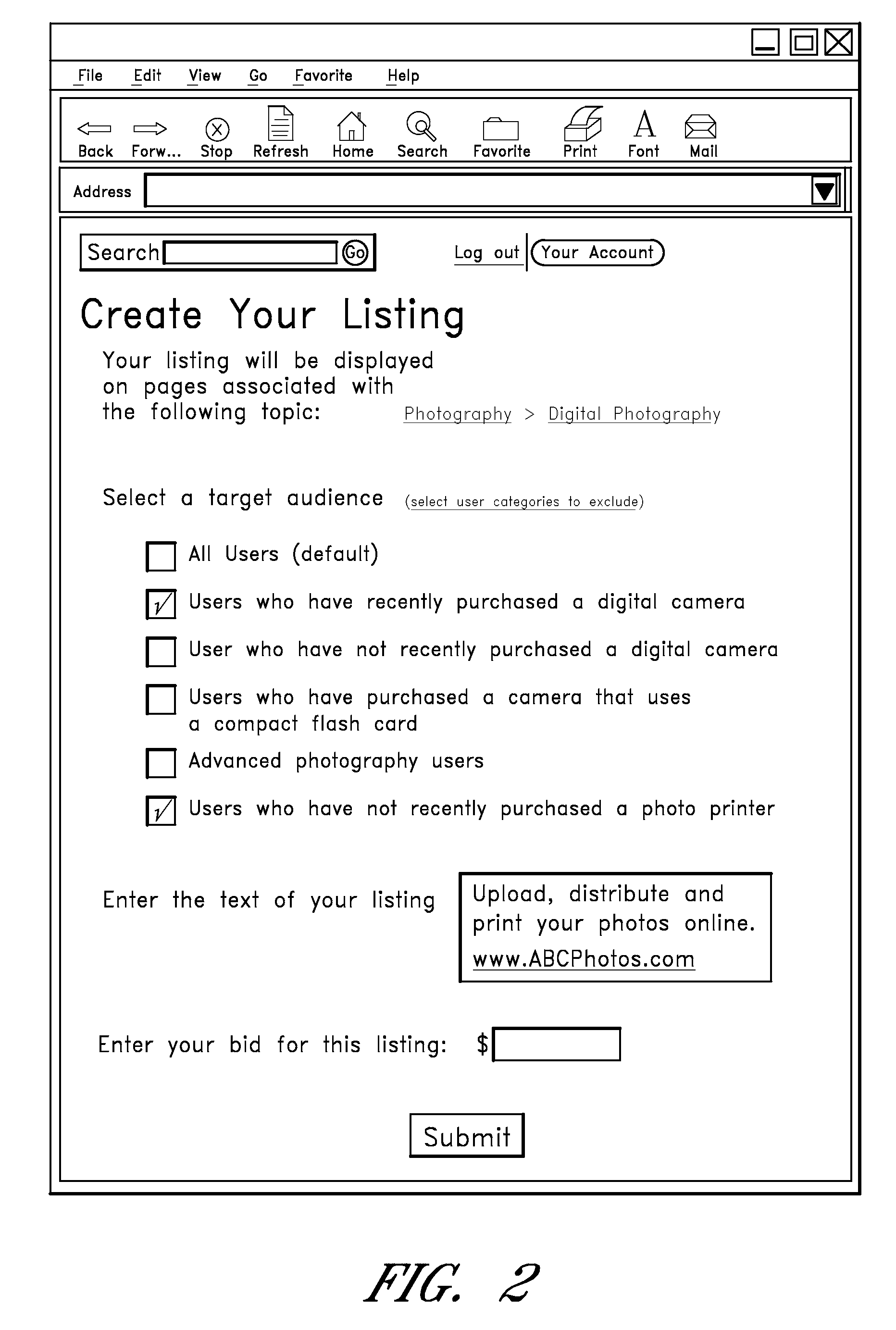 Server system and methods for matching listings to web pages and users