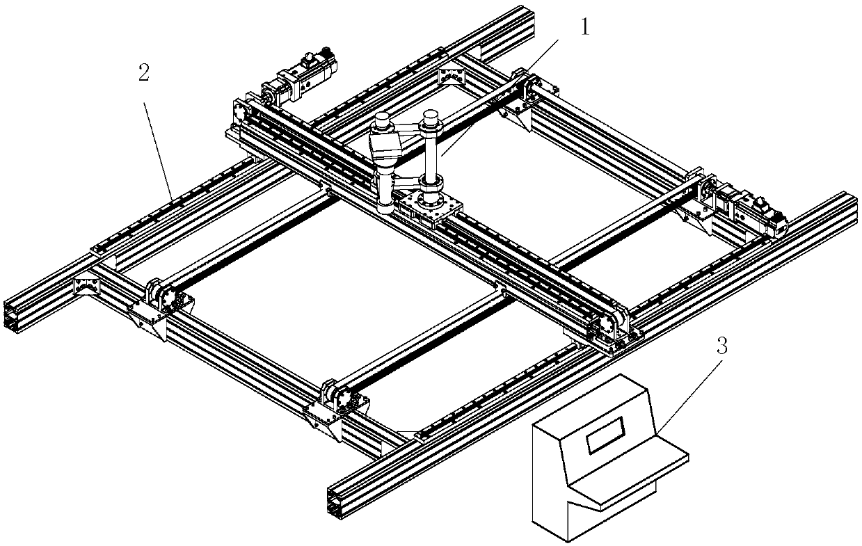 Supporting type plane-position follow-up tracking system based on series double-rod mechanism and with low disturbing force