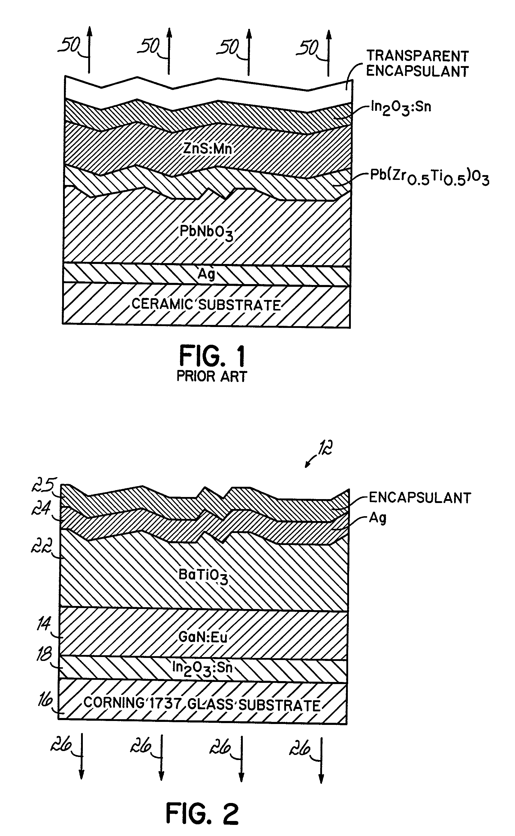 Electroluminescent display formed on glass with a thick film dielectric layer