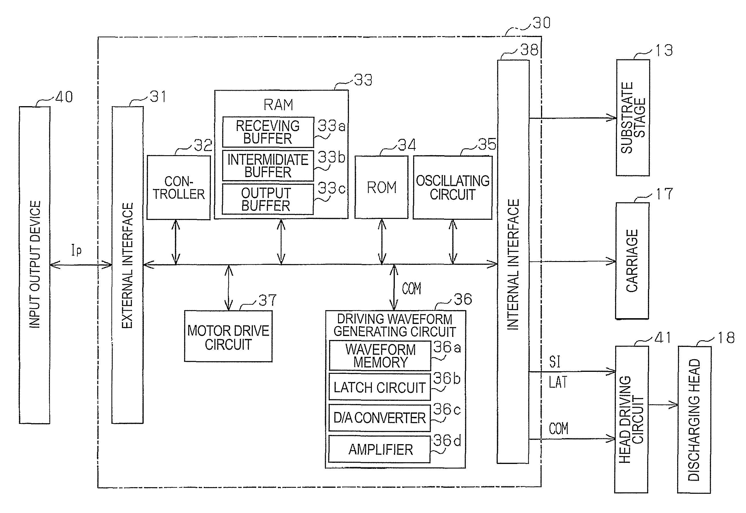 Liquid discharging device and electro optic device