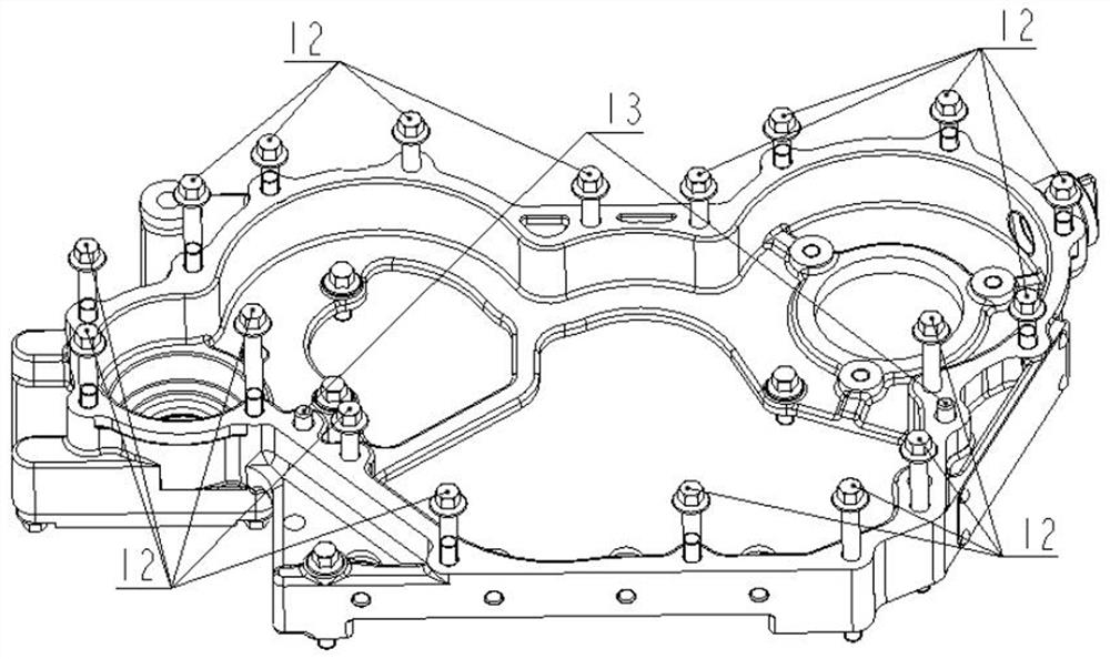 Coaxial duplex gluing type gear chamber assembly with inspection window