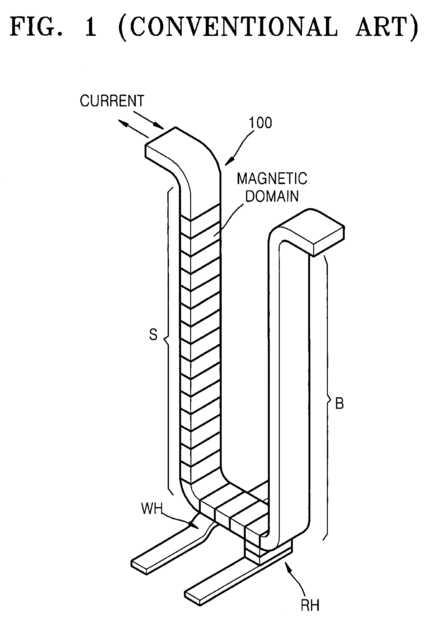 Data storage device using magnetic domain wall movement and method of operating the data storage device