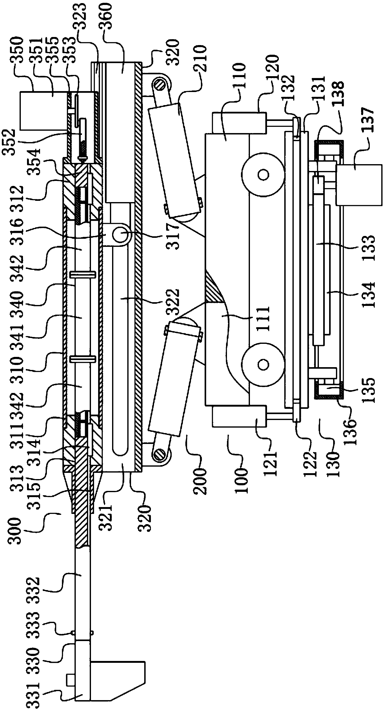 The working platform of the slag mechanism